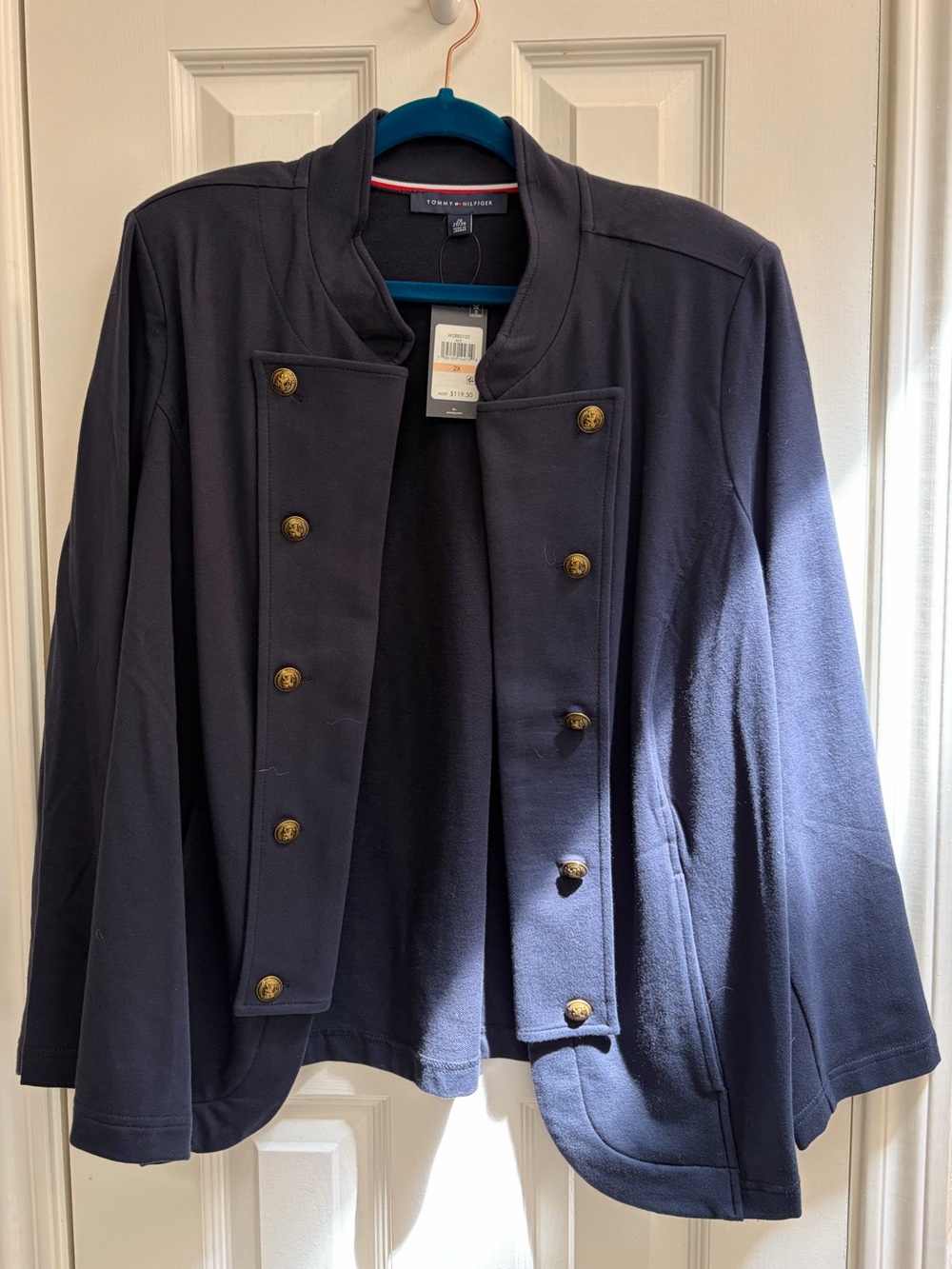 Tommy Hilfiger Navy Double-Breasted Military Blazer